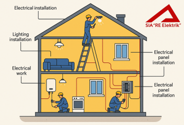 RE ELEKTRIK SIA, eletromontāža, elektroinstalācijas